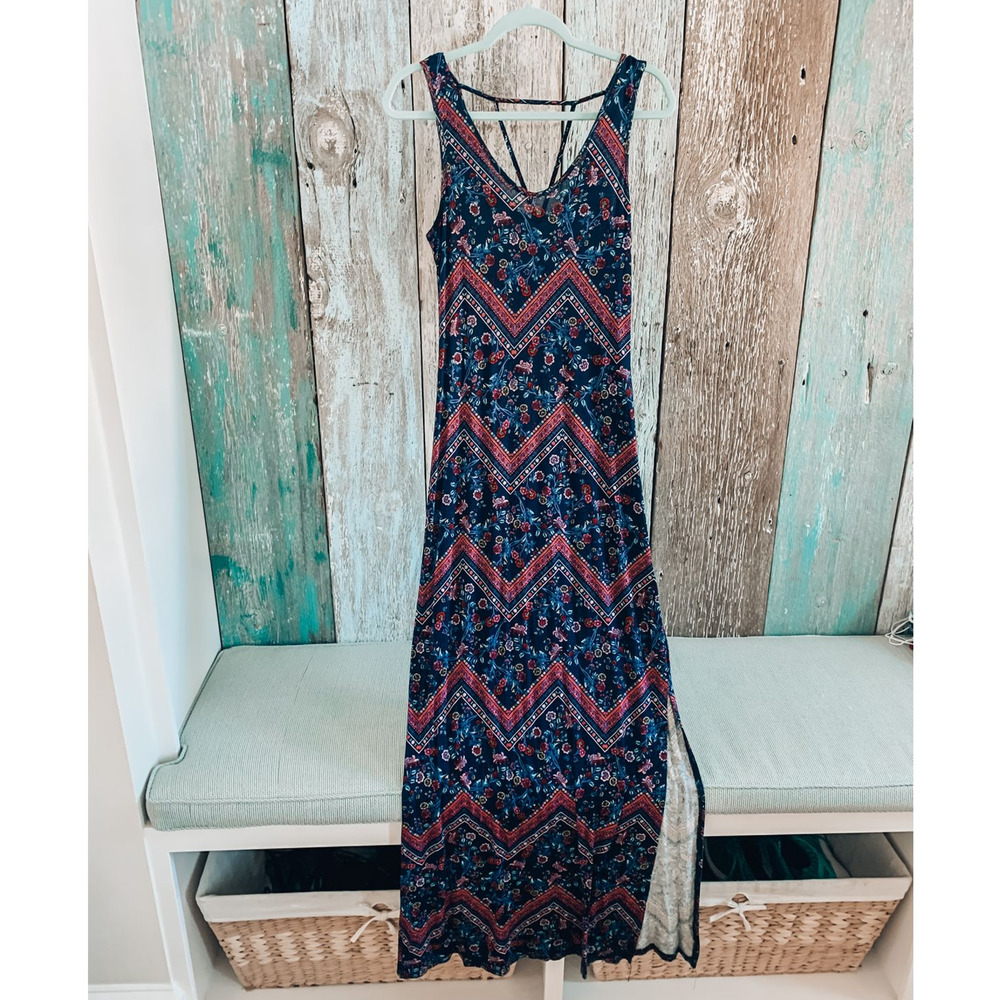 Pink Republic Floral Maxi Dress w/ Side Slit Small